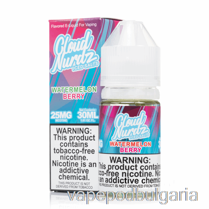 Vape Bulgaria Iced Watermelon Berry - Cloud Nurdz Salts - 30ml 25mg